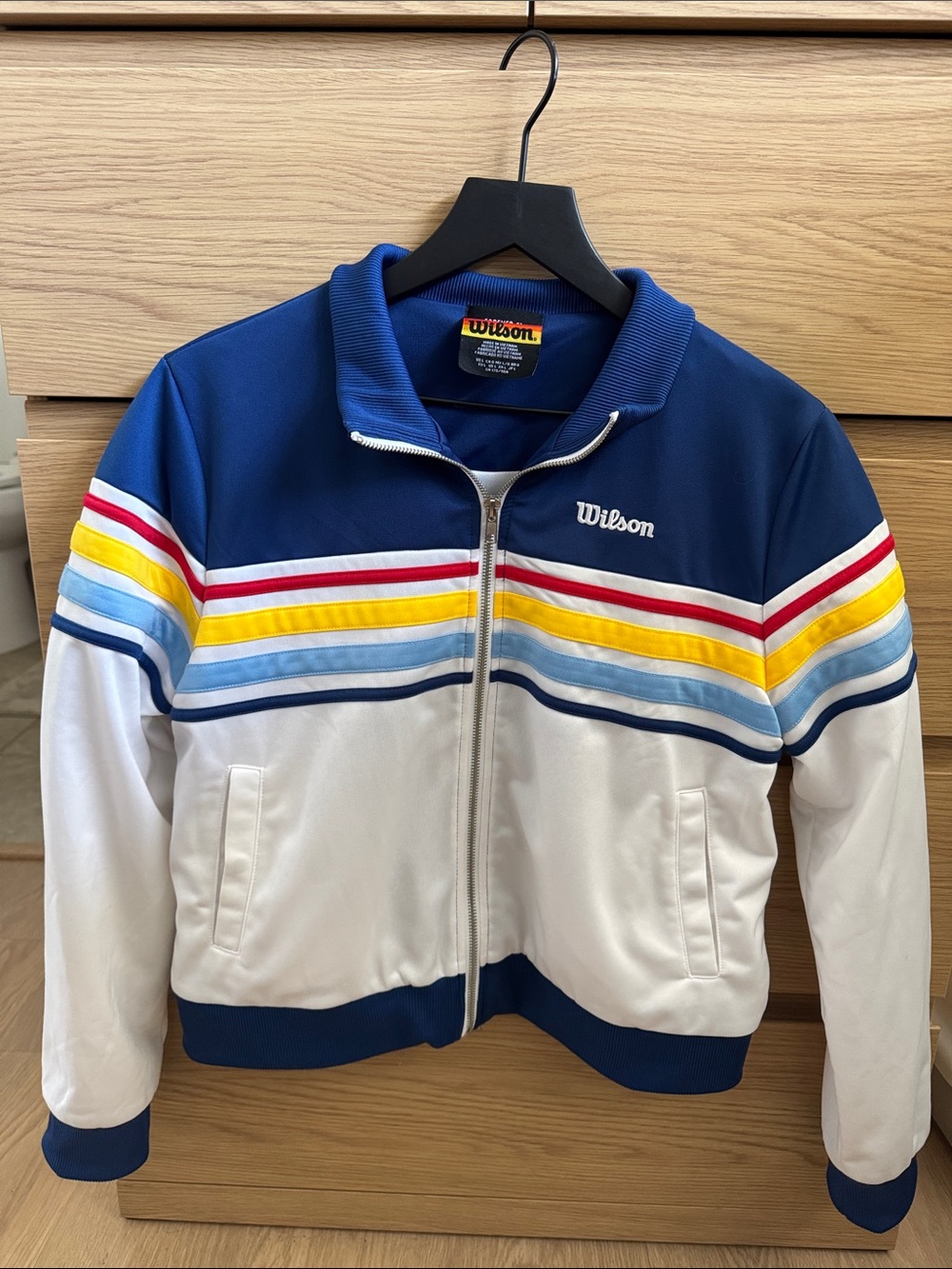 Wilson Navy, White & Multi-Stripe Kids Zip Jacket